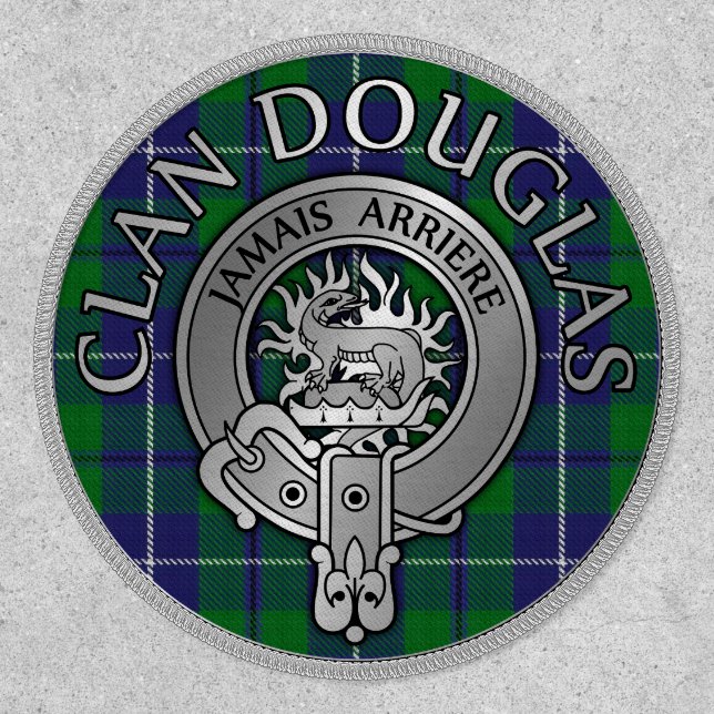 Clan Douglas Crest & Tartan Shield Patch (Front)