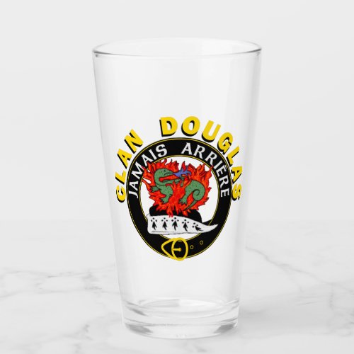 Clan Douglas Jamais Arrire 16oz Glass Tumbler