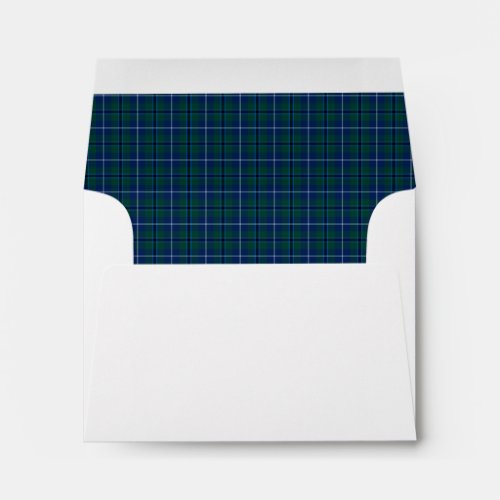 Clan Douglas Modern Tartan Dark Green Plaid Envelope