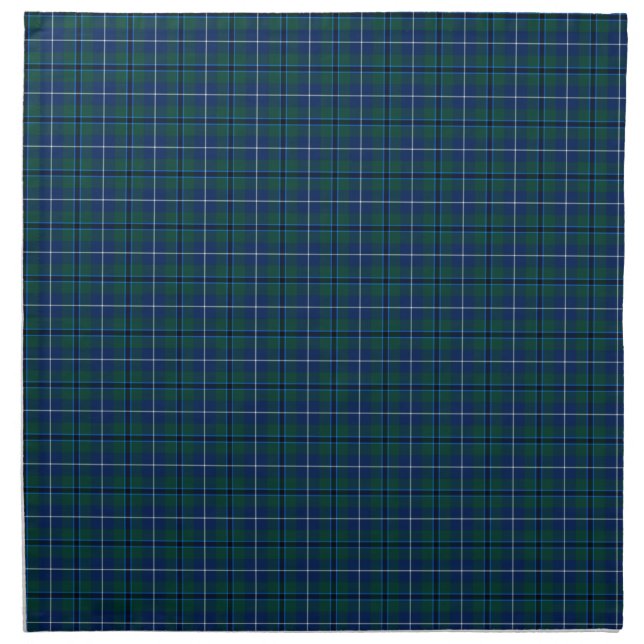 Clan Douglas Navy Blue Modern Tartan Napkin (Front)