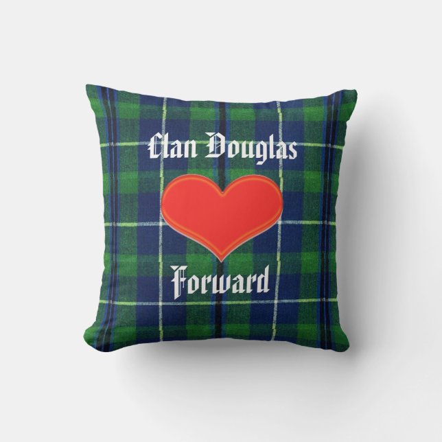 Clan Douglas Pillow With Archibald The Grim&Tartan (Front)
