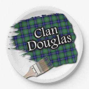 Clan Douglas Scottish Tartan Paint Brush Paper Plates