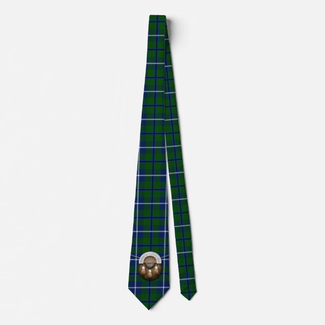 Clan Douglas Tartan And Sporran Neck Tie (Front)