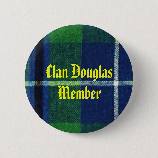 Clan Douglas Tartan Badge  Member Button (Front)