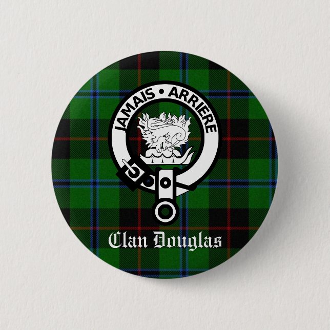 Clan Douglas Tartan Crest Button (Front)