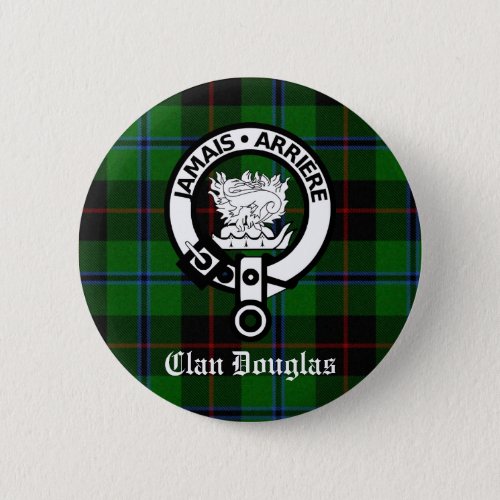 Clan Douglas Tartan Crest Button