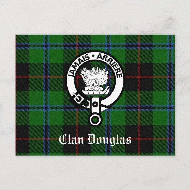 Clan Douglas Tartan Crest Postcard (Front)