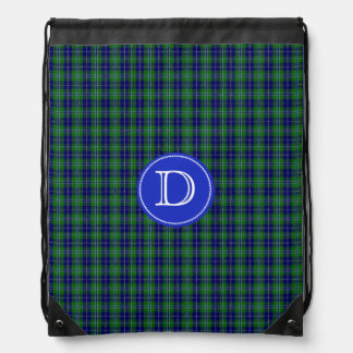 Clan Douglas Tartan Plaid Monogram Backpack