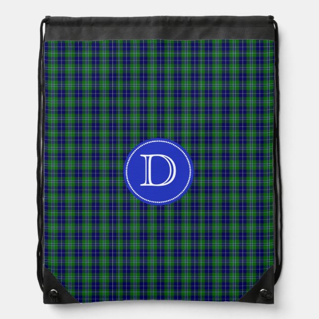 Clan Douglas Tartan Plaid Monogram Backpack (Front)
