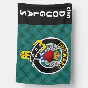 Clan Douglas Winged Heart Flag - Modern Tartan
