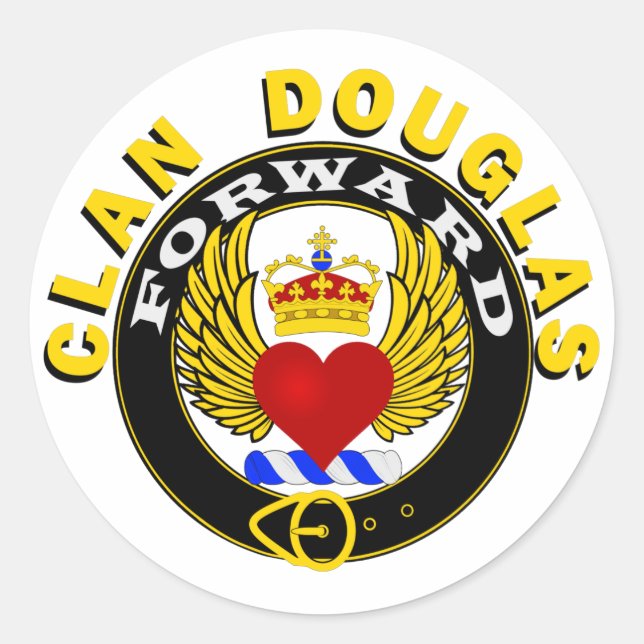 Clan Douglas Winged Heart "FORWARD" Sticker (Front)