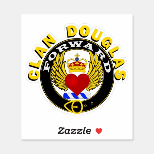 Clan Douglas Winged Heart Window Sticker