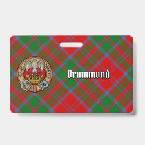 Clan Drummond Crest over Tartan Badge