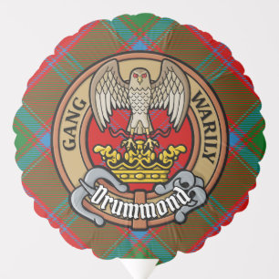Clan Drummond Crest over Tartan Balloon