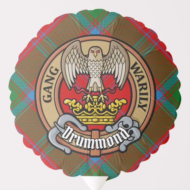 Clan Drummond Crest over Tartan Balloon (Front)