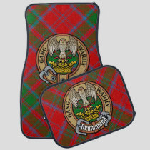 Clan Drummond Crest over Tartan Car Floor Mat