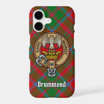 Clan Drummond Crest over Tartan iPhone 17 Case