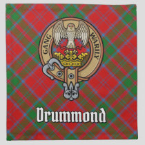 Clan Drummond Crest over Tartan Cloth Napkin