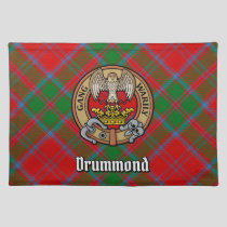 Clan Drummond Crest over Tartan Cloth Placemat