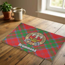Clan Drummond Crest over Tartan Cloth Placemat