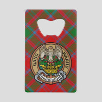 Clan Drummond Crest over Tartan Credit Card Bottle Opener