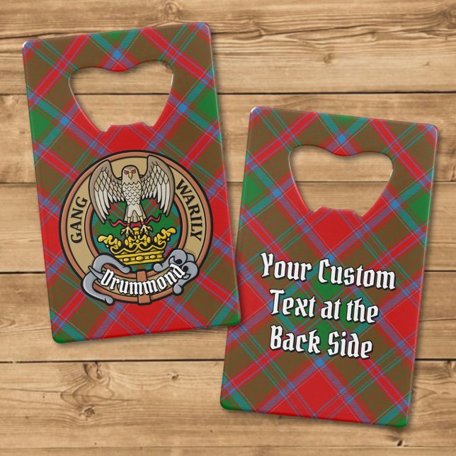 Clan Drummond Crest over Tartan Credit Card Bottle Opener (Creator Uploaded)