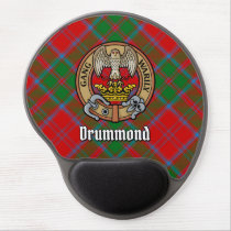 Clan Drummond Crest over Tartan Gel Mouse Pad