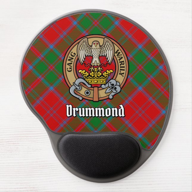 Clan Drummond Crest over Tartan Gel Mouse Pad (Front)
