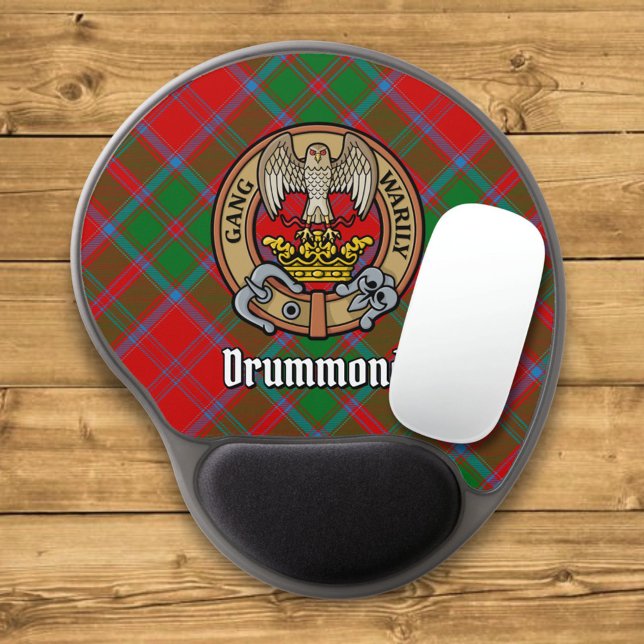 Clan Drummond Crest over Tartan Gel Mouse Pad (Creator Uploaded)