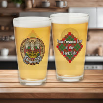 Clan Drummond Crest over Tartan Glass
