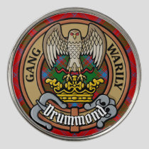 Clan Drummond Crest over Tartan Golf Ball Marker