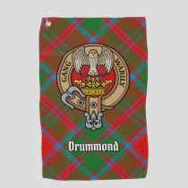Clan Drummond Crest over Tartan Golf Towel