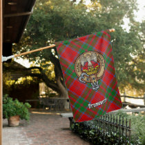 Clan Drummond Crest over Tartan House Flag