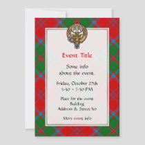 Clan Drummond Crest over Tartan Invitation