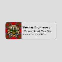 Clan Drummond Crest over Tartan Label