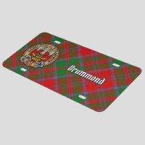 Clan Drummond Crest over Tartan License Plate