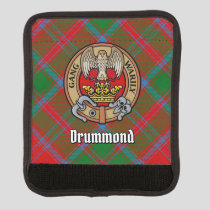 Clan Drummond Crest over Tartan Luggage Handle Wrap