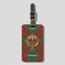 Clan Drummond Crest over Tartan Luggage Tag