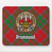 Clan Drummond Crest over Tartan Mouse Pad