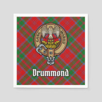 Clan Drummond Crest over Tartan Napkins