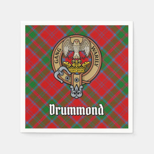 Clan Drummond Crest over Tartan Napkins