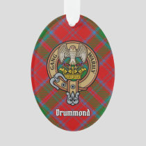 Clan Drummond Crest over Tartan Ornament