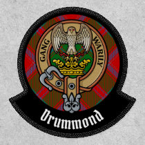 Clan Drummond Crest over Tartan Patch