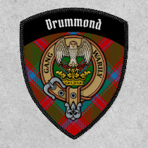 Clan Drummond Crest over Tartan Patch