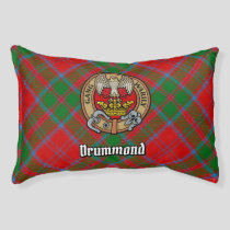 Clan Drummond Crest over Tartan Pet Bed