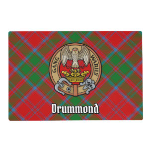 Clan Drummond Crest over Tartan Placemat