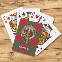 Clan Drummond Crest over Tartan Poker Cards
