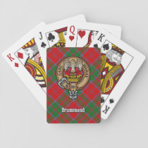 Clan Drummond Crest over Tartan Poker Cards