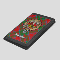 Clan Drummond Crest over Tartan Trifold Wallet