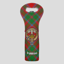 Clan Drummond Crest over Tartan Wine Bag